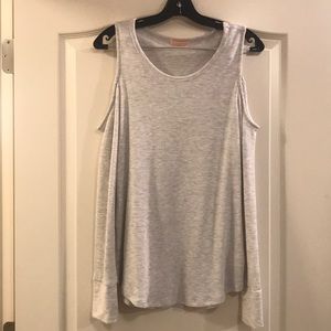 Gray long sleeve cold shoulder thermal Large